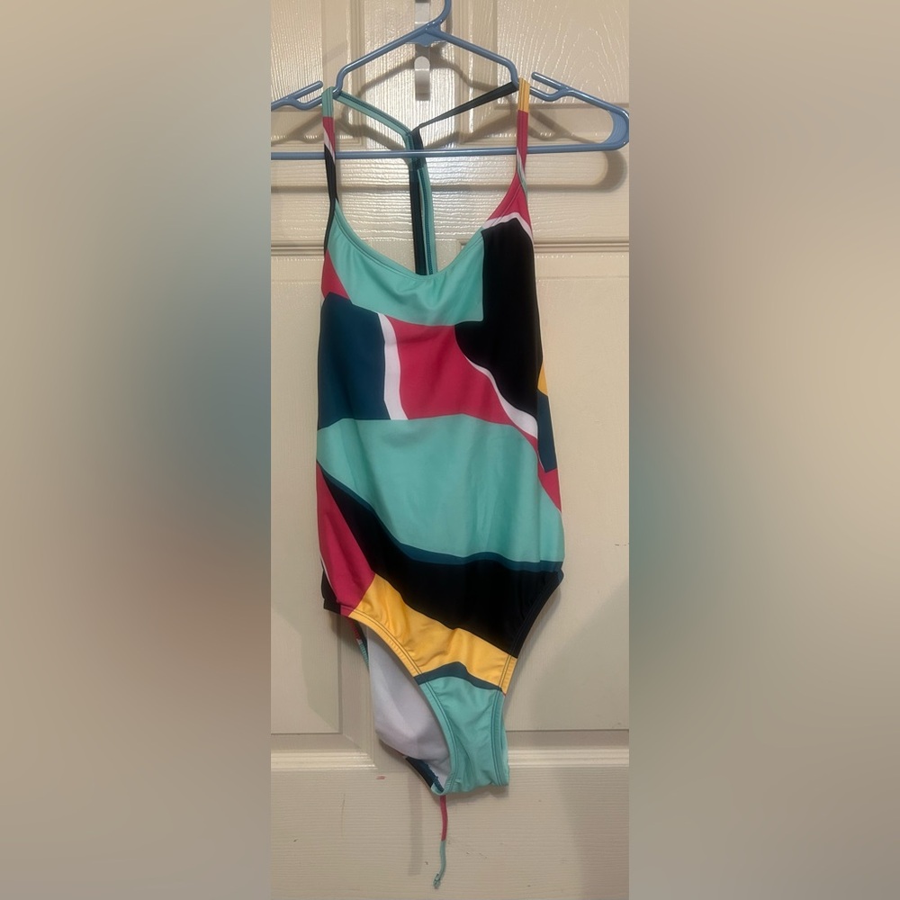 New Xersion large multi colored one piece swim suit